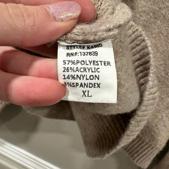 Dreamers by Debut Taupe Brown Pearl Embellished Sweater - Picture 10 of 10